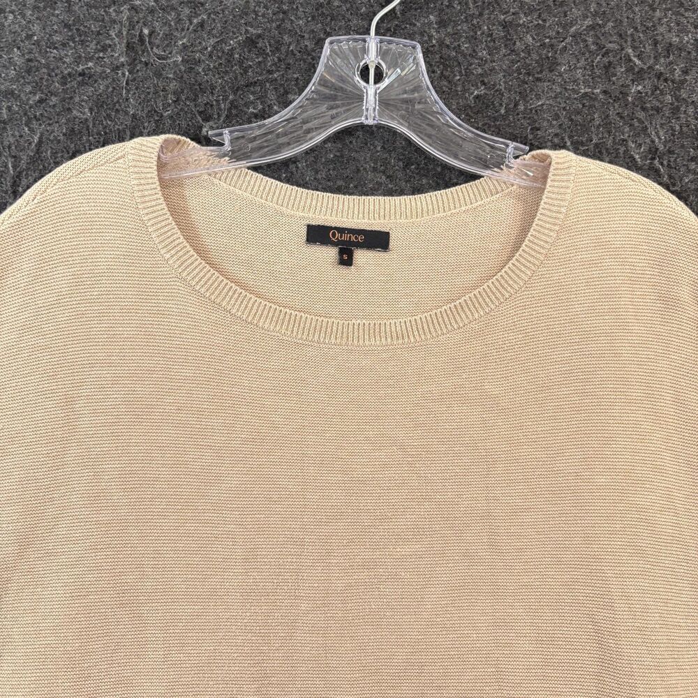 Quince Sweater Women's Small Oatmeal Lightweight Cashmere Dolman Knit Short Slee - Picture 2 of 8